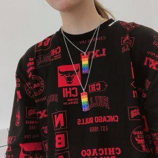 Rainbow Building Block Pendant Necklace