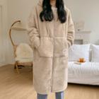 Hooded Furry Long Jacket