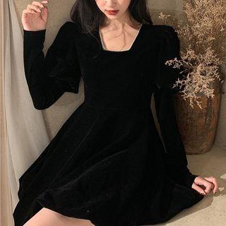 Long-sleeve Puffy Mini A-line Dress