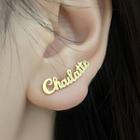 Lettering Asymmetrical Earring 1 Pair - Gold - One Size