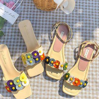Floral Appliqued Sandals