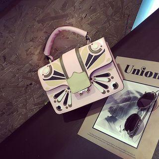 Printed Applique Crossbody Bag