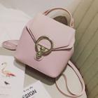 Faux-leather Hoop Accent Backpack