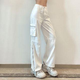 High-waist Zip Cargo Pants