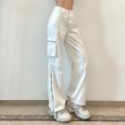 High-waist Zip Cargo Pants