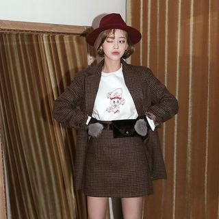 Plaid Wool Blend 3-button Blazer