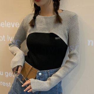 Ribbed Camisole Top / Cropped Knit Top