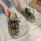 Leopard Print Canvas Slide Sneakers