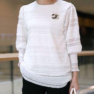 Bishop-sleeve Laced Top