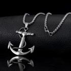 Couple Matching Anchor Pendant Chain Necklace As Shown In Figure - One Size