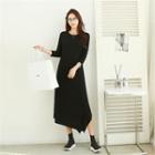 Asymmetric-hem Midi T-shirt Dress