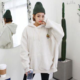 Kangaroo-pocket Lettered Hoodie