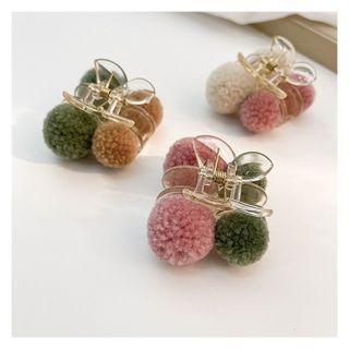 Two-tone Fluff Ball Cherry Hair Clip