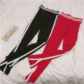 Striped Slit Leggings