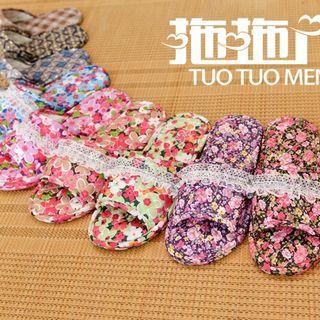Couple Matching Floral Slippers