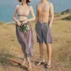 Couple Matching Printed Swimshorts / Bikini Top / Maxi Skirt / Set