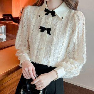 Bow Detail Lace Shirt