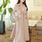 Belted Flared Long Trench Coat