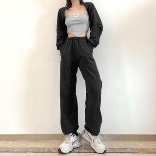 Harem Sweatpants / Tube Top / Jacket / Set