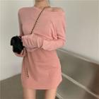 Plain Strappy Dress / Long-sleeve Top