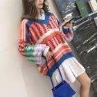 V-neck Print Sweater