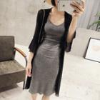 Strappy Sheath Mini Dress / Light Jacket