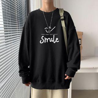 Smiley Face Lettering Sweatshirt