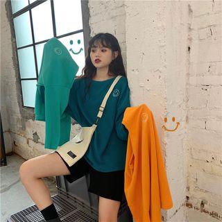 Embroidered Plain Long Sleeve T-shirt