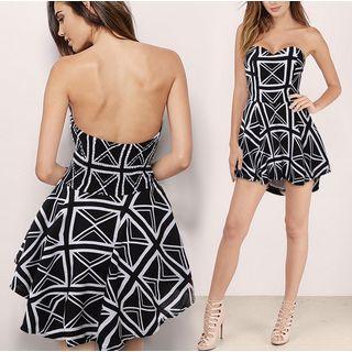 Patterned Bandeau A-line Dress