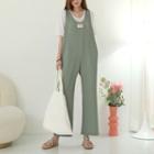 Letter-patch Sleeveless Jumpsuit