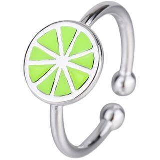 Lime Sterling Silver Open Ring Silver - One Size