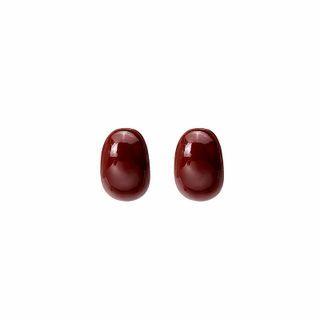 Bean Alloy Earring E2379-17 - 1 Pair - Wine Red - One Size