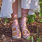 Lace-up Genuine-suede Espadrille Wedges