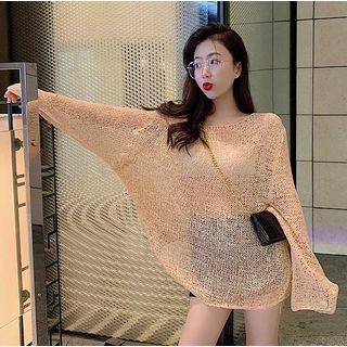 Plain Knit Top Nude Pink - One Size