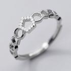 Rhinestone Pentagon Ring Silver - One Size