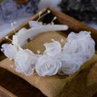 Faux Pearl Floral Wedding Headband 1pc - White - One Size