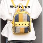 Canvas Color Block Studded Backpack