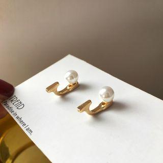 Faux Pearl Earring 1 Pair - S925silver Earrings - One Size