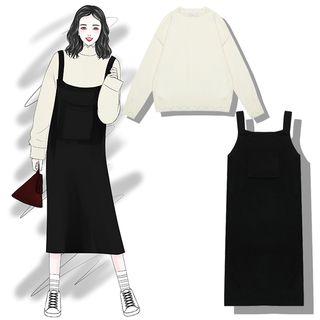 Frill-trim Sweater / Midi Jumper Dress