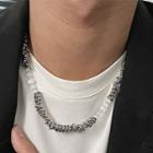 Beaded Chain Necklace Silver - One Size