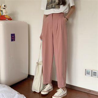 Straight-cut Dress Pants / Printed Short-sleeve T-shirt