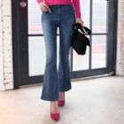 Washed Wide Boot-cut Jeans