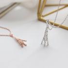925 Sterling Silver Eiffel Tower Pendant Necklace