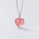 925 Sterling Silver Faux Crystal Heart Pendant Necklace 1 Pc - 925 Sterling Silver Faux Crystal Heart Pendant Necklace - One Size