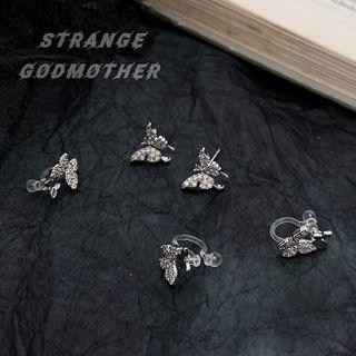 Rhinestone Clip-on Earring / Ear Stud