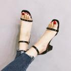 Ankle-strap Rhinestone Chunky-heel Sandals