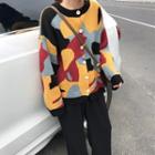 Pattern Cardigan Sweater - One Size