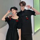 Couple Matching Short-sleeve Polo Shirt / Short-sleeve A-line Dress / Pants / Set