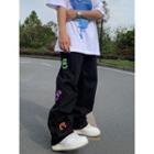 Print Wide Leg Cargo Jeans