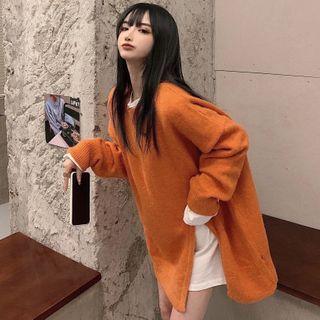 Long-sleeve T-shirt / Slit Sweater